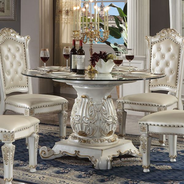 DN01524 Vendome Round Dining Table W/Pedestal Base