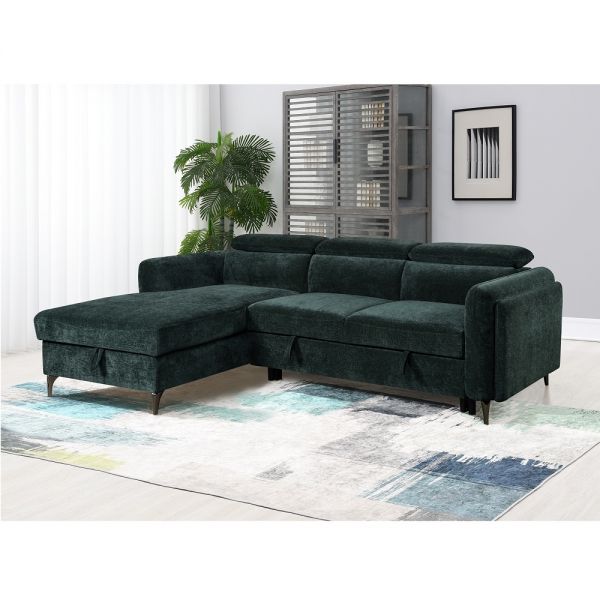 LV03180 Zadok Sectional Sofa W/Sleeper & Storage