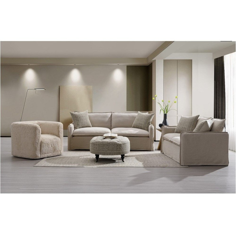 LV03080-2PC 2PC SETS Upendo Sofa W/2 Pillows + Loveseat