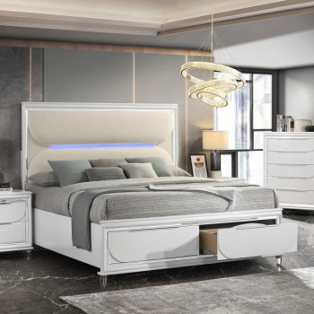 BD02317Q Tarian Queen Bed W/Led & Storage