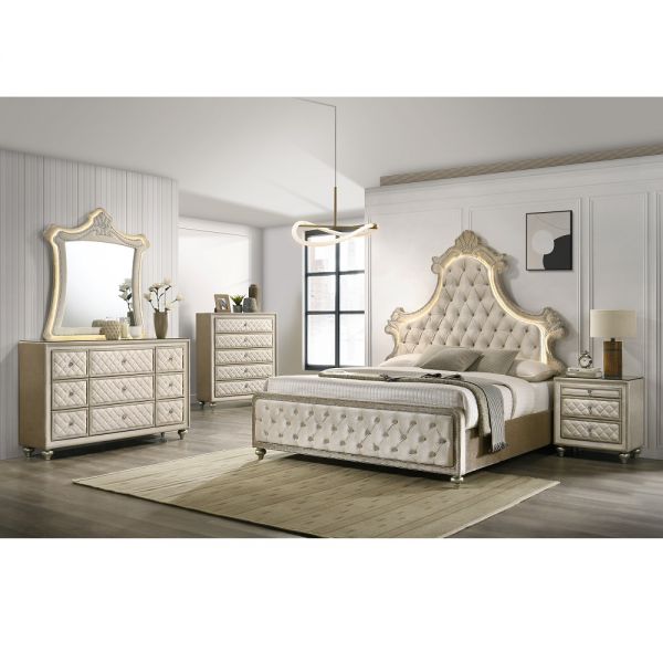 BD02334EK-4PC 4PC SETS Lucienne EK Bed W/Led