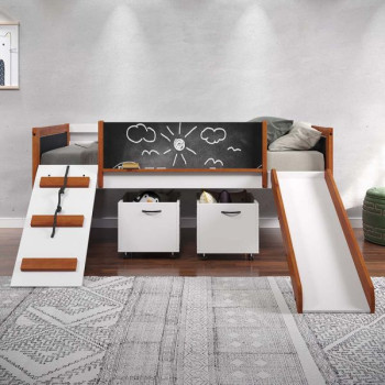BD01409+BD01410 Aurea Twin Loft Bed W/Slide