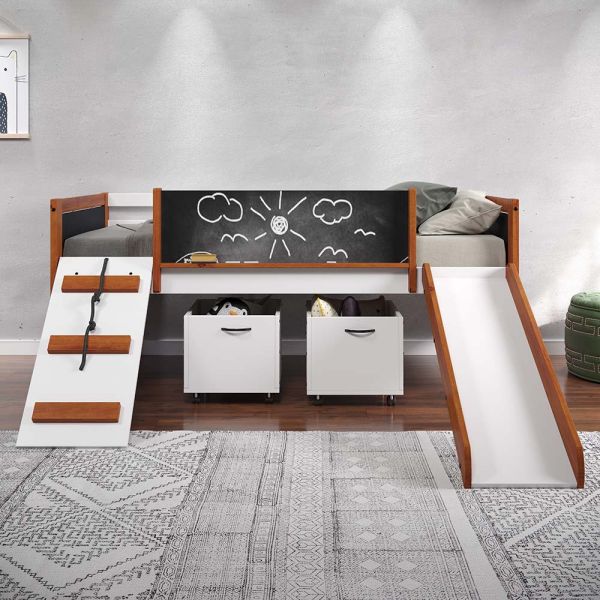 BD01409+BD01410 Aurea Twin Loft Bed W/Slide