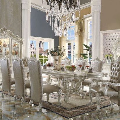 61130-9PC 9PC SETS Versailles Dining Table + 6 Side Chairs + 2 Arm Chairs