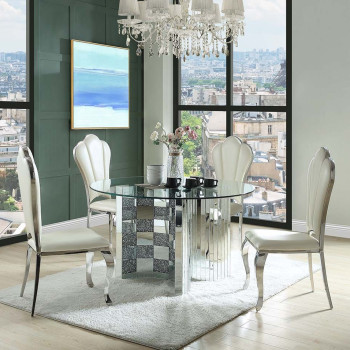 DN00718-5PC 5PC SETS Noralie Dining Table + 4 Side Chairs (DN00926)