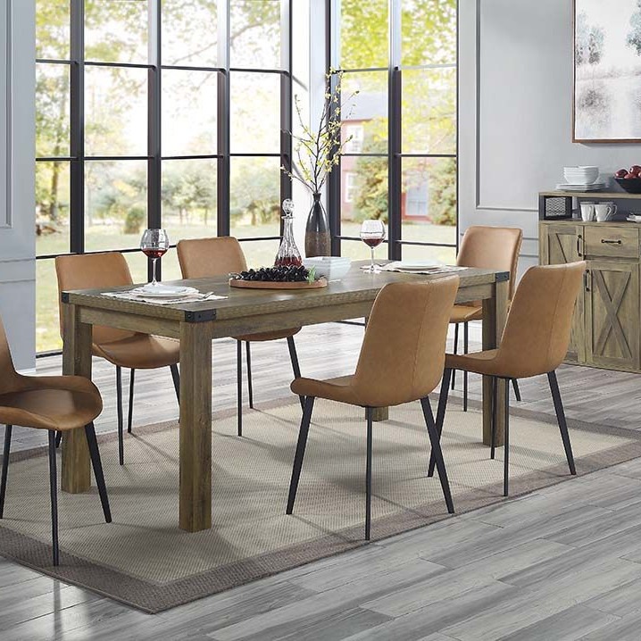 DN01028-7PC 7PC SETS Abiram Dining Table + 6 Side Chairs