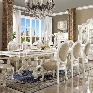 DN01388-9PC 9PC SETS Versailles Dining Table + 6 Side Chairs + 2 Dining Chairs
