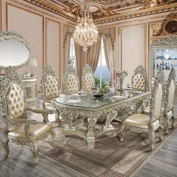 DN01208-9PC 9PC SETSSorina Dining Table + 2 Sorina Dining Chair (DN01210) + 6 Sorina Side Chair (DN01209)