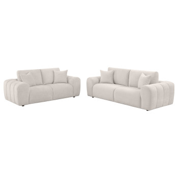 504955-S2 Burnett 2-piece Chenille Upholstered Sofa Set Ivory