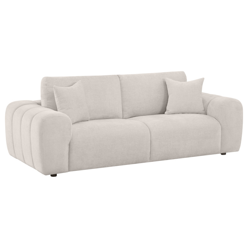 504955 Burnett Chenille Upholstered Wide Arm Sofa Ivory