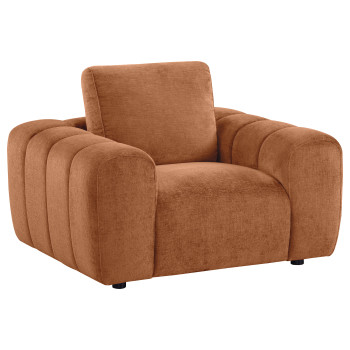 504953 Burnett Chenille Upholstered Accent Chair Burnt Orange