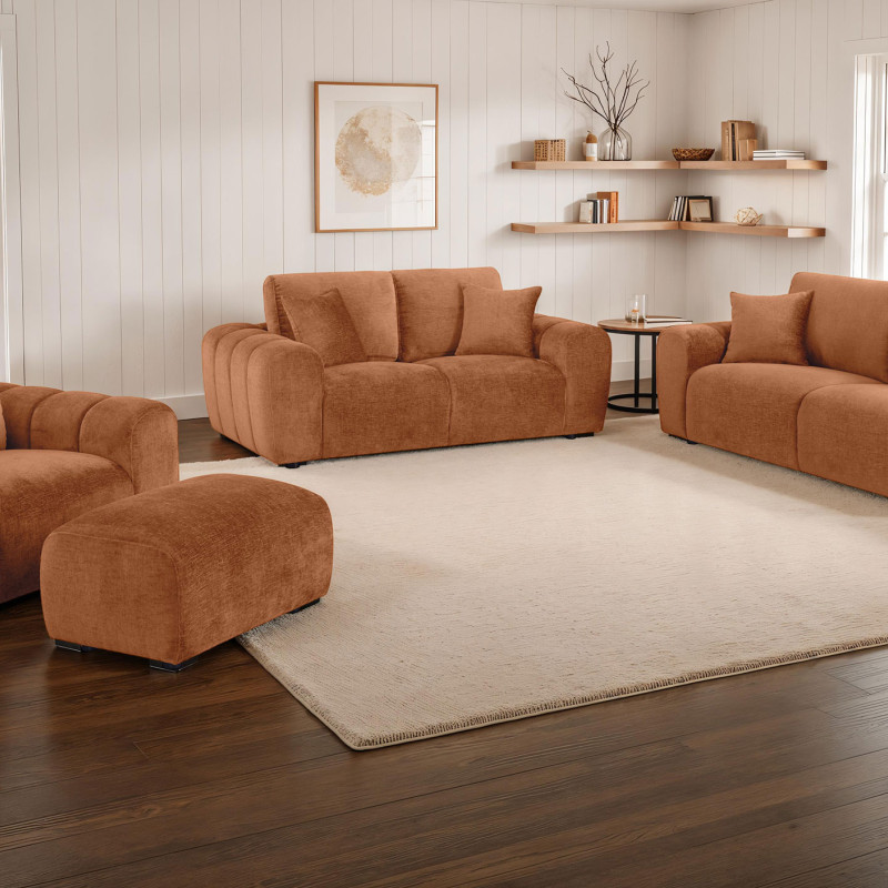 504951-S4 Burnett 4-piece Chenille Upholstered Sofa Set Burnt Orange