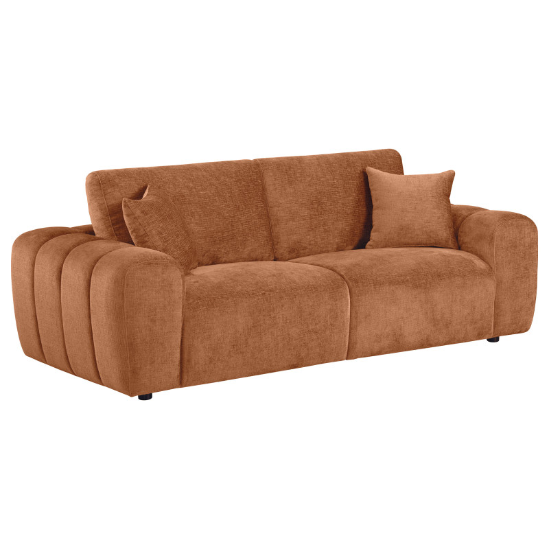 504951 Burnett Chenille Upholstered Wide Arm Sofa Burnt Orange
