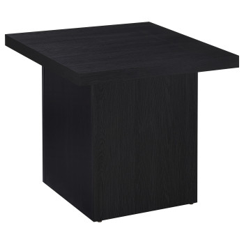 706277 Devar Square Engineered Laminate End Side Table Black