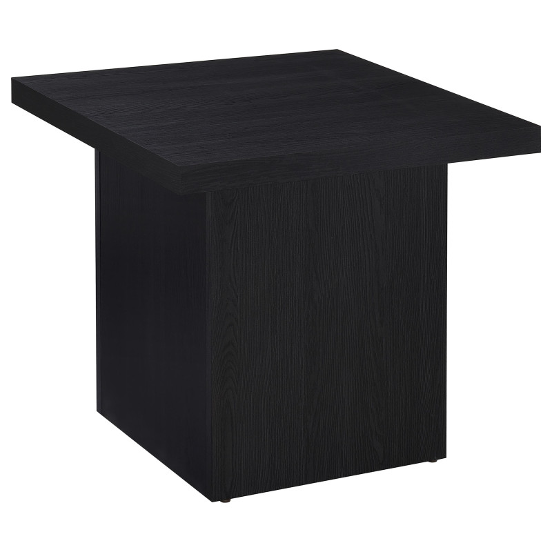 706277 Devar Square Engineered Laminate End Side Table Black