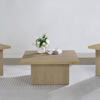 710918-S3 Devar 3-piece Square Cocktail Coffee End Table Set Latte