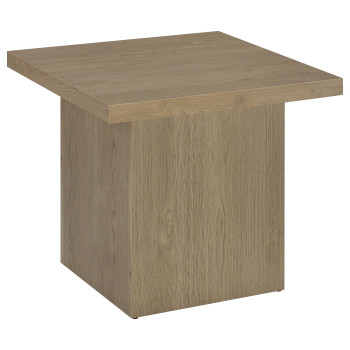 710917 Devar Square Engineered Wood Side End Table Latte