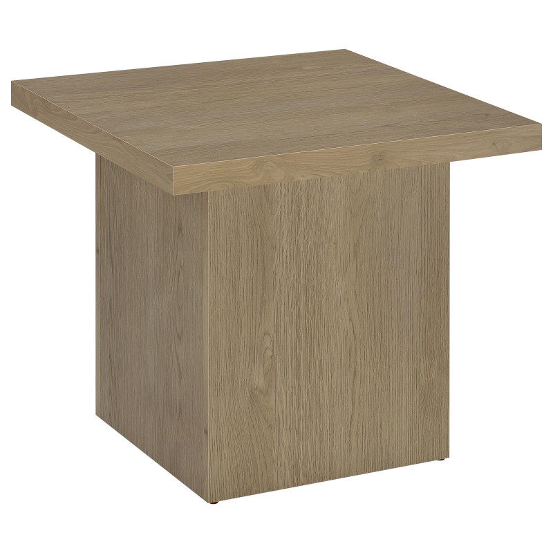 710917 Devar Square Engineered Wood Side End Table Latte