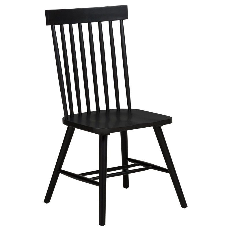 122502BLK Andrews Windsor Spindle Back Dining Side Chair Black