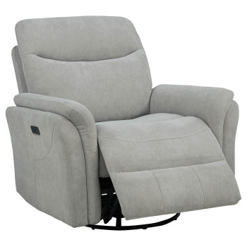 610423P Adler Upholstered Power Swivel Glider Recliner Ivory