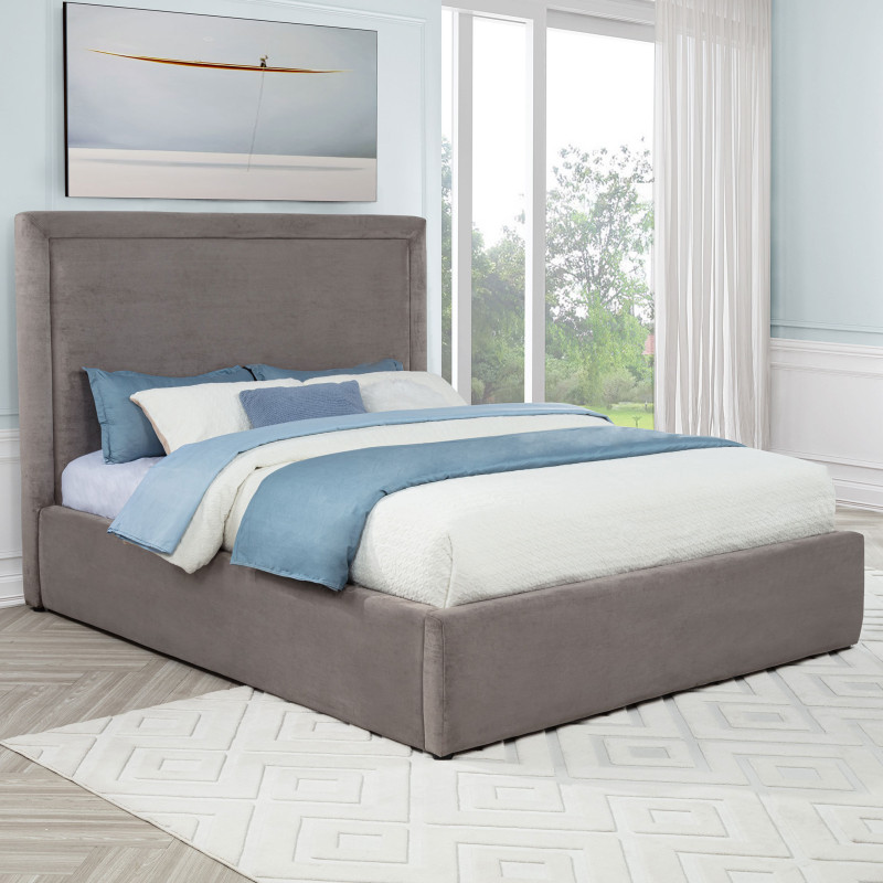 315835MQ Lawson 55-inch Upholstered Queen Platform Bed Mushroom