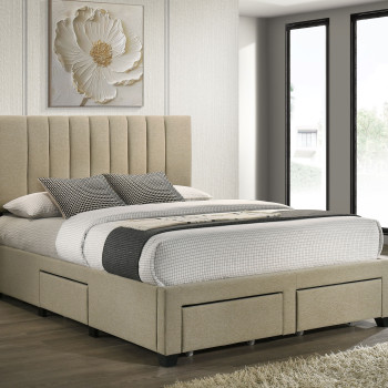 316010F Wheatland 4-drawer Upholstered Full Storage Bed Light Brown