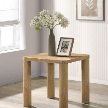 710867 Castlewood Engineered Wood Accent Side End Table Light Oak