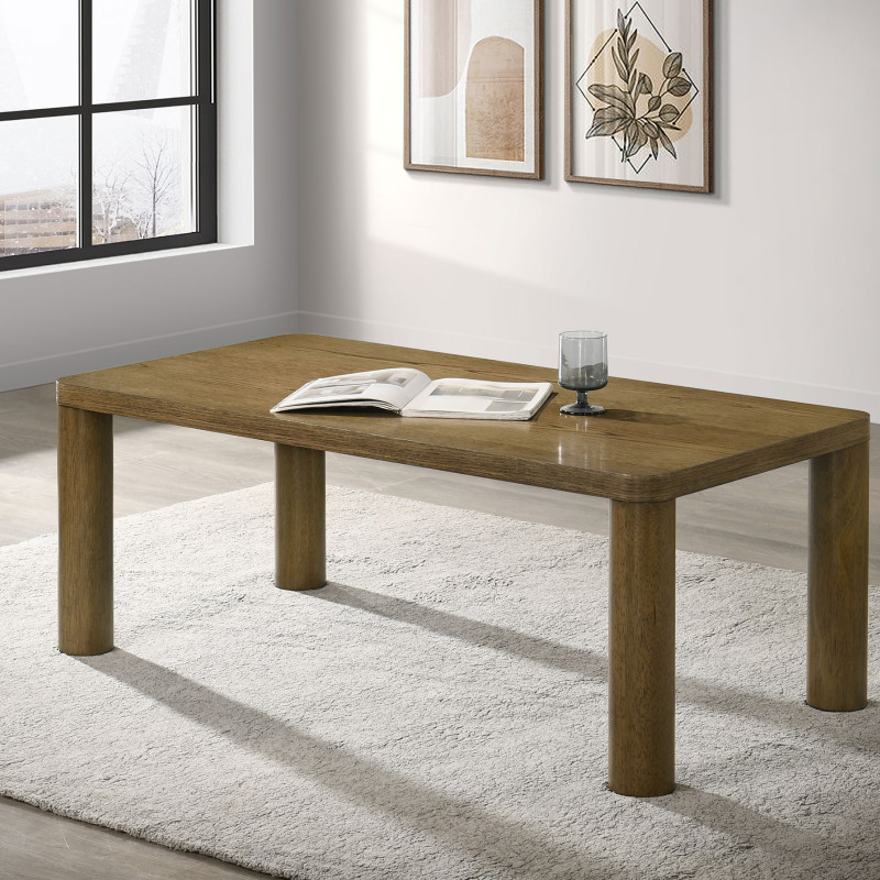 710858 Castlewood Engineered Wood Cocktail Coffee Table Brown Oak