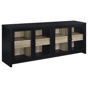 720223 Denison 79-inch 4-door TV Stand Media Console Black
