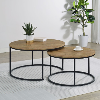 736030 Lainey 2-piece Round Nesting Coffee Table Mango