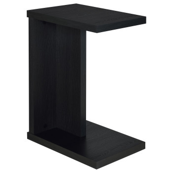 930276 Clower Engineered Wood C-Shaped Sofa Side Table Black