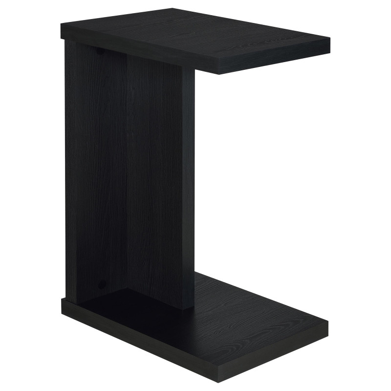 930276 Clower Engineered Wood C-Shaped Sofa Side Table Black