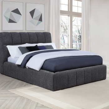 315917GRYKE Nollet 48-inch Upholstered Eastern King Platform Bed Grey