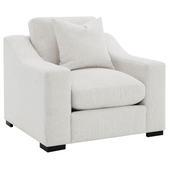 552093 Ashlyn Fabric Upholstered Track Arm Accent Chair Sand