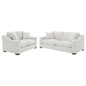 552091-S2 Ashlyn 2-piece Upholstered Track Arm Sofa Set Sand