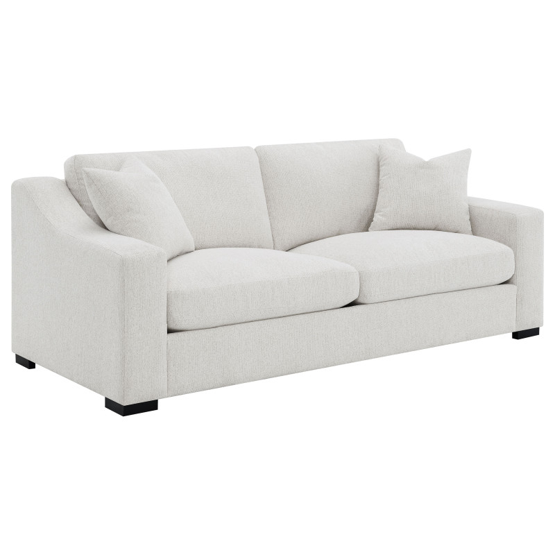 552091 Ashlyn Fabric Upholstered Track Arm Sofa Sand