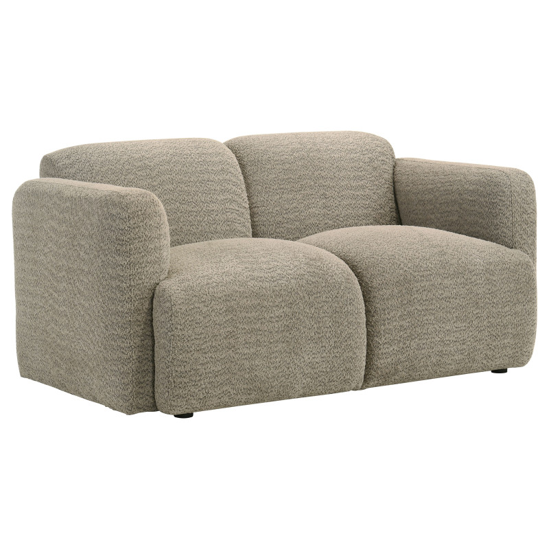 509815 Dorset Fabric Upholstered Round Track Arm Loveseat Brown