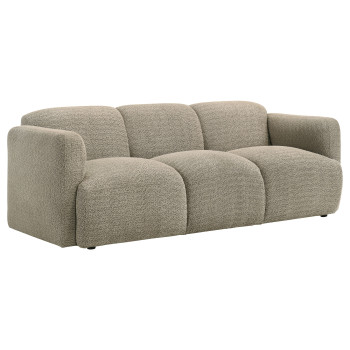509814 Dorset Fabric Upholstered Round Track Arm Sofa Brown