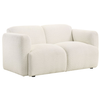 509812 Dorset Fabric Upholstered Round Track Arm Loveseat White