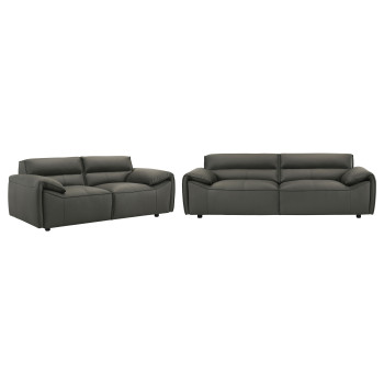 509504-S2 Buxton 2-piece Leather Upholstered Sofa Set Graphite