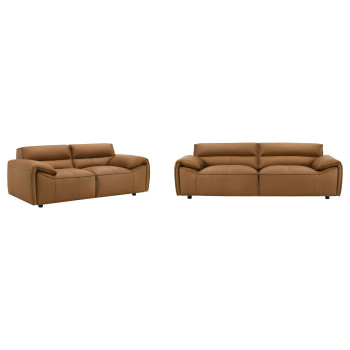 509501-S2 Buxton 2-piece Leather Upholstered Sofa Set Orange
