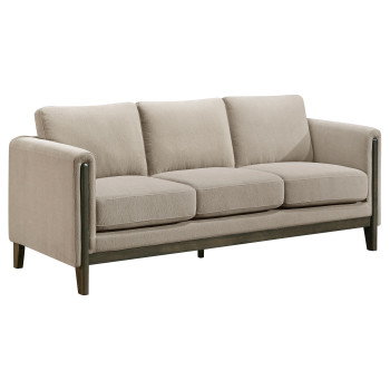 511101 Islington Fabric Upholstered Panel Arm Sofa Taupe
