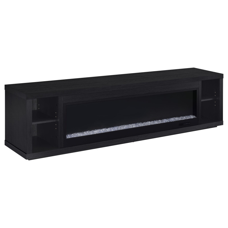 722833 Deiter 79-inch TV Stand Fireplace Media Console Black