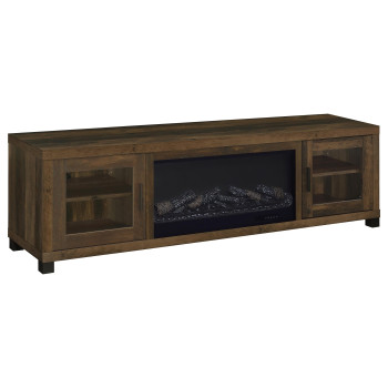 722873 Havering 71-inch TV Stand Fireplace Media Console Dark Pine