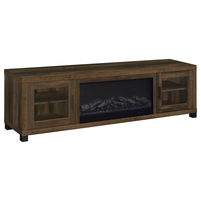 722873 Havering 71-inch TV Stand Fireplace Media Console Dark Pine