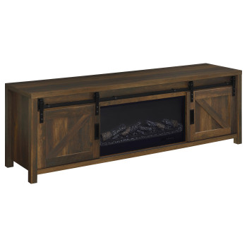 722863 Enfield 71-inch TV Stand Fireplace Media Console Dark Pine