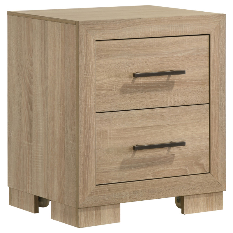 223112 Arielle 2-drawer Bedroom Nightstand with Casters Light Oak