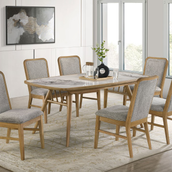 193731-S7 Croyden 7-piece Rectangular Dining Set Weathered Natural
