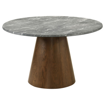 193820 Franklin 59-inch Round Dining Table Grey and Dark Oak