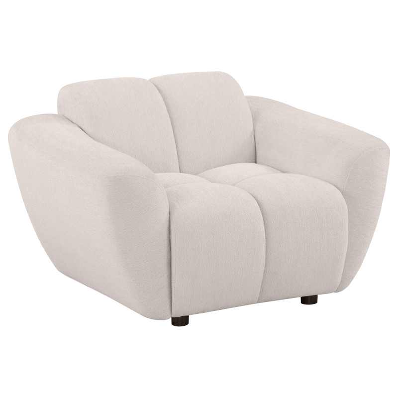 509303 Destino Chenille Upholstered Splayed Arm Accent Chair Greige